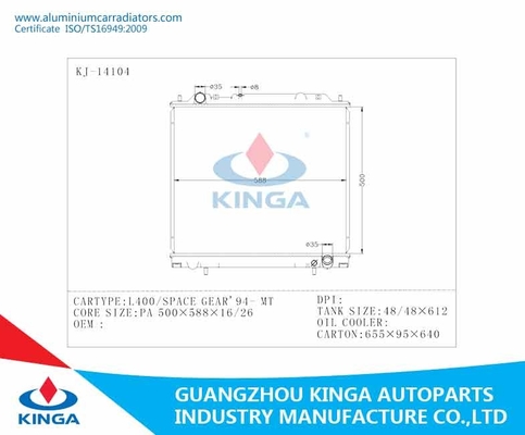 China PA16 PA26 Klassieke Autoradiators voor Mitsubishi L400/RUIMTEtoestel '94 leverancier