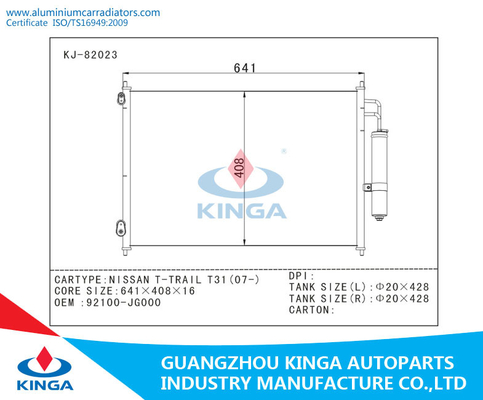 Aluminium Auto t-SLEEP T31 2007 Nissan-Condensatoroem 92100-JG000 leverancier