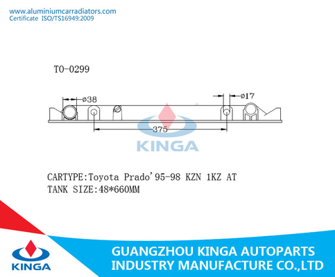 Toyota Prado '95-98 KZN 1kz BIJ Radiatortanks 48*660mm Grootte leverancier