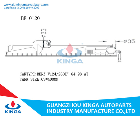 De Plastic Tank van de BENZradiator voor BENZ W124/260E'84-93 BIJ leverancier