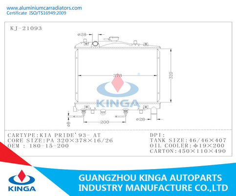 Finned Hyundai-Trots 93 Radiators 16/26mm van Kia van de Radiatorvervanging van het Douanealuminium dik leverancier