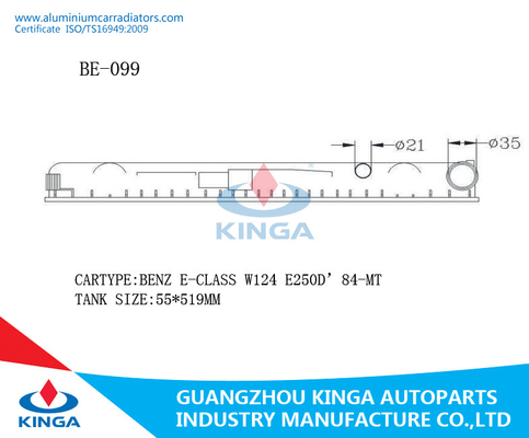 De vloeibare Plastic Tank van de Opslagradiator voor Benz E - Klasse W124 E250D 84 MT leverancier