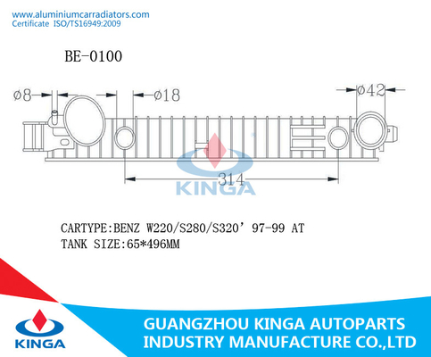 BIJ van de Tankbenz W220 S280 S320 97-99 van de Transmissieradiator de Plastic Reparatie van de de Radiatortank leverancier