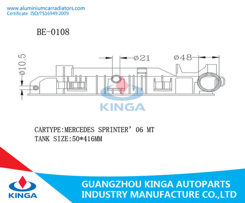 Juiste Plastic Sprinter 06 MT OEM9065000002/0101/0202 van Mercedes van de Tankradiator leverancier