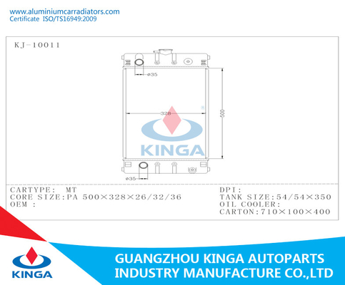 Chinese van het Aluminiumradiators van Auto Hoge Prestaties de Kerndikte 26/32/36 mm leverancier