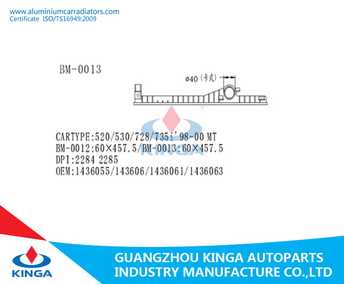 Van de de Radiatortank van MT 98-00 van BMW 520/530/728/735I Plastic Vervanging 60*457.5mm leverancier