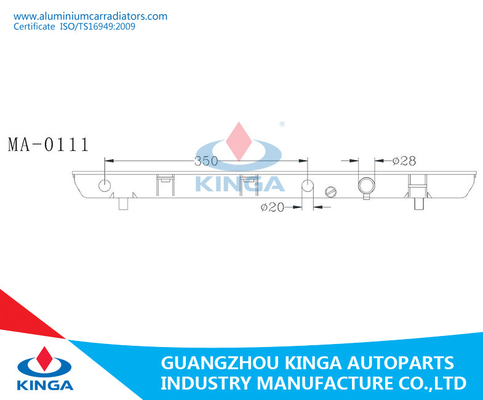 Familia 323 ' 98-03 van de Bodemmazda van de Radiator Plastic Tank de Radiatortank leverancier