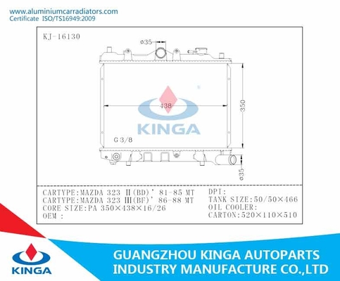 MAZDA 323 Ⅲ (BF) '86-88 Auto de Prestaties Automobielradiators van de Radiatorreparatie hallo leverancier