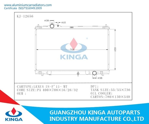 Van het de Auto Autoaluminium van LEXUS -F 11-MT de Radiator Plastic Tank voor Toyota leverancier