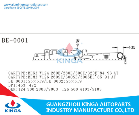 Zwarte Linkerreparatie 124 van de Radiator Plastic Tank Benz 500 2803/9003 W124/230E'84-93 BIJ leverancier