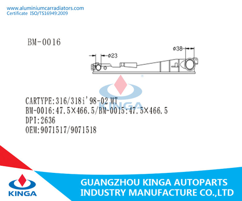 LINKERbmw-Tanks van de de Vervangingsradiator van de Radiator Plastic Tank Duurzame 316/318i 98-02 MT leverancier
