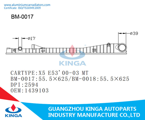 MT-van de Tankbmw X5 E53 00-03 van de Transmissieradiator de Plastic Reparatie van de de Radiatortank leverancier