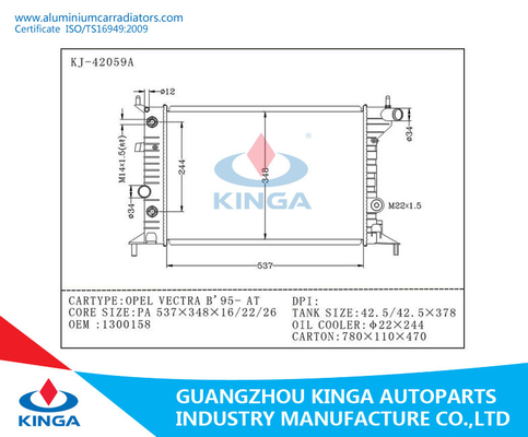 100% Geteste Aluminium Autoradiator voor Opel PEUGEOT VECTRA B'95-bij 1300158 leverancier