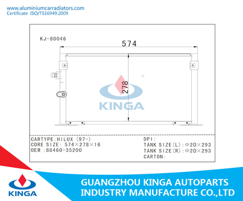 Van Toyota Hilux (97-) automotocycledelen die condensatoroem 88460-35200 koelen leverancier