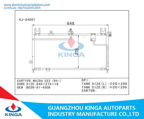 BO2H-61-4808 autoautoac Condensator voor Mazda 323 (94-) Aluminiummateriaal leverancier