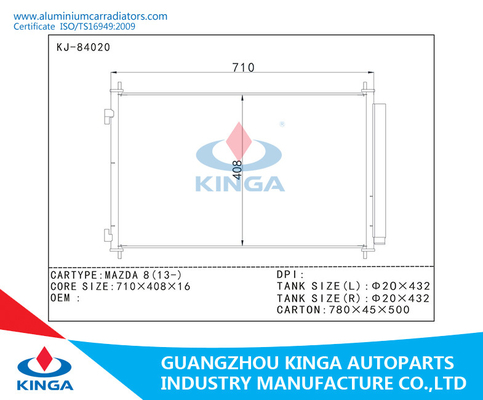 Originele Autoac Condensator van Mazda 8 (13-) Aluminiumkern in Hoge Prestaties leverancier