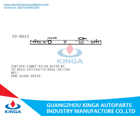 Toyota Camry 03-06 Acv30 bij de Plastic Vervanging van de Radiatortank, plastic tankradiator leverancier