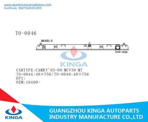 De sterke Plastic Tank van Hardheidsraidator voor Toyota Camry 03-06 Mcv MT 30 leverancier