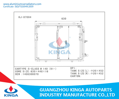 OEM 1408300070 de Airconditioningscondensator van de BENZauto voor s-KLASSE W 140 1991- leverancier