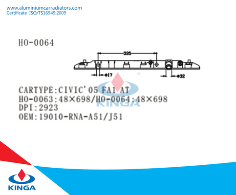 Plastic het Watertank van de radiator Plastic Tank voor de Autoradiator CIVIC'05 FA1 van HONDA BIJ leverancier
