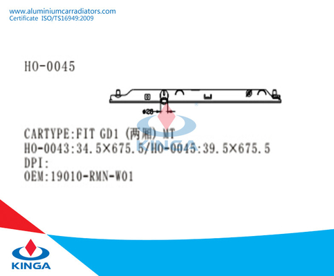 HET WATER PLASTIC TANK VAN DE KWALITEITSBORGINGbodem VOOR MT VAN HONDA FIT GD1 VAN DE AUTOradiator leverancier