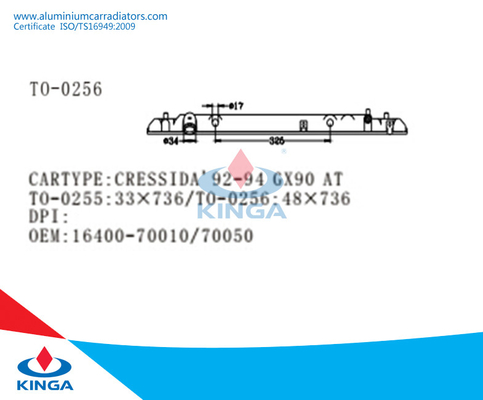 Plastic Bodemtank voor Radiator Toyota Cressida'92-94 GX90 bij OEM: 16400-70010/70050 leverancier