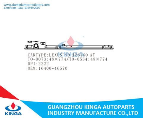 Autoradiator Hoogste Tank/van de Radiator Plastic Tank Vervangingsdelen voor OEM 16400-46570 van LEXUS'99 JZS160 leverancier