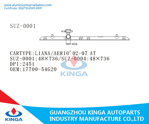 LIANA/AERIO'01-04 BIJ OEM 17700-54G10 van de Radiator Plastic Tank Radiator Hoogste Tank leverancier