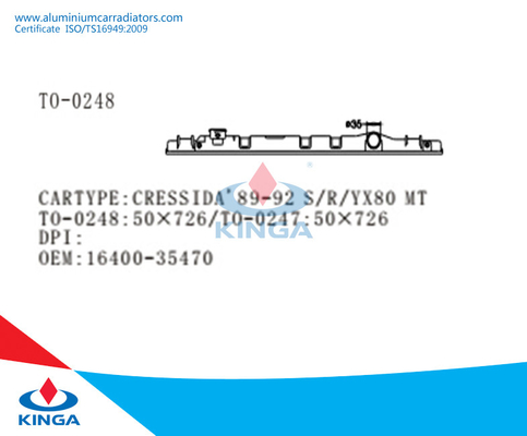 Vervanging van de radiator de Hoogste Tank voor Toyota Cressida ‚89-92 S/R/YX80 bij in PA66+GF30 leverancier