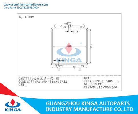 Suzuki dragen/Every'99-02-van de het Aluminiumauto van MT de Radiators Replacment voor Autooem 17700-78A00 leverancier