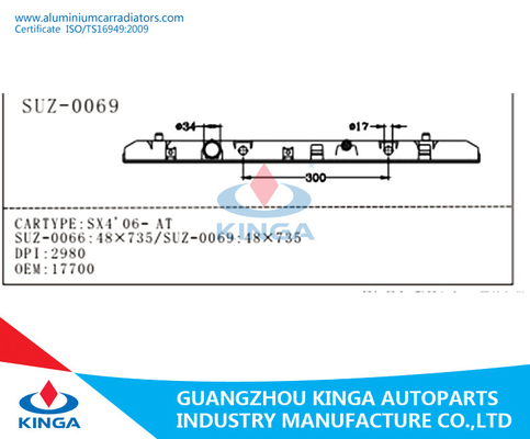 OEM 17700-80J10 Suzuki SX4'06 bij de Tank van het Radiator Plastic Beëindigen/van de Radiatortank Delen leverancier