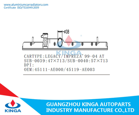 Subaru Legacy/Impreza'99-04 BIJ Radiator Plastic Tank 45111-AE000/45119-AE003 leverancier