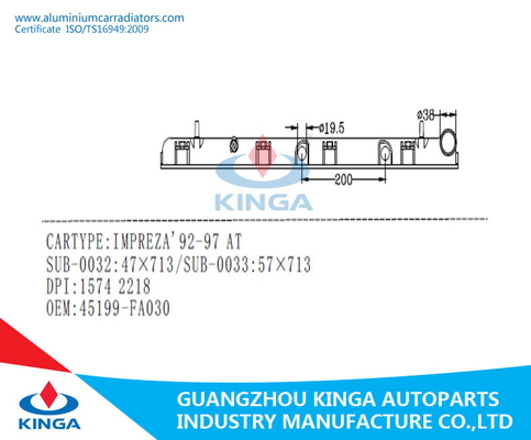 Goede Autoradiatortank voor Subaru Impreza'92-97 BIJ 45199-FA030-de tank van de autoradiator leverancier