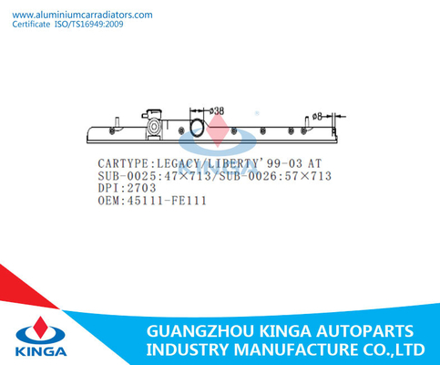 Van repalce autodelen van de watertank duurzame de Radiator Plastic Tank voor LEGACY/LIBERTY'99-03 leverancier