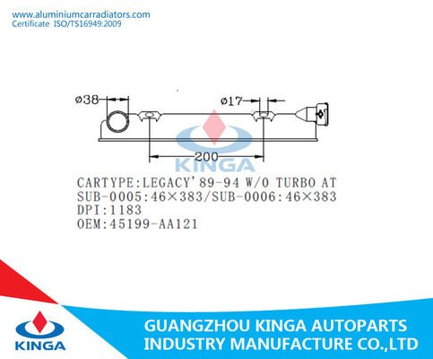 Zijtank van de reparatie de plastic radiator, Radiator Plastic Tank voor SUBARU LEGACY'89 - 94 W/O TURBO BIJ leverancier