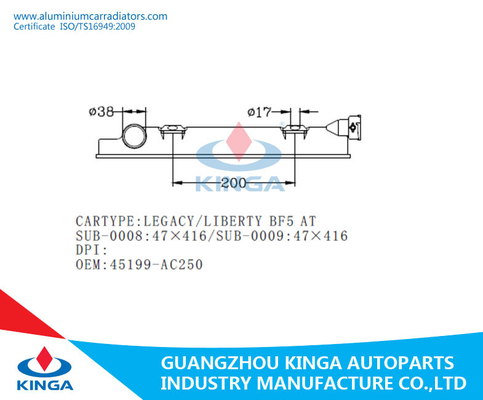 47*416MM 45199-AC250 OEM Radiator Plastic Tank voor SUBARU LEGACY /LIBERTY BF5 BIJ leverancier