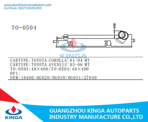 Water Plastic Tank voor de Delen van de de Radiatortank van TOYOTA COROLLA AVENSIS van de Autoradiator leverancier