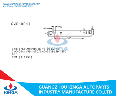 De Commodorevt V6 S1 van vervangingsgmc Plastic Tank 59*450mm van de Autoradiator leverancier