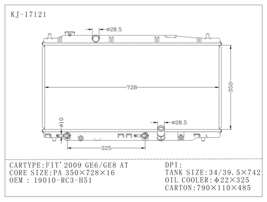 Het Aluminiumradiators van aluminium Autohonda GESCHIKTE '2009 GE6/GE8 PA16/BIJ leverancier